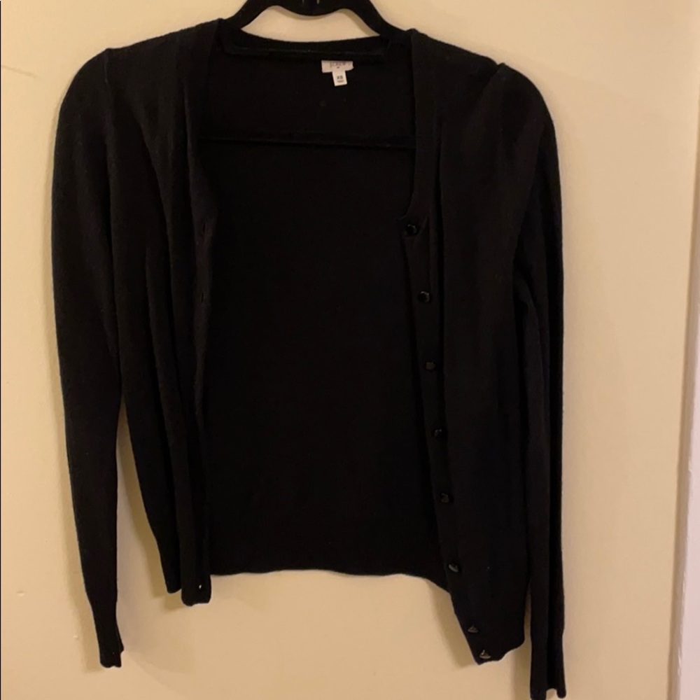 J. CREW classic black cardigan size xs